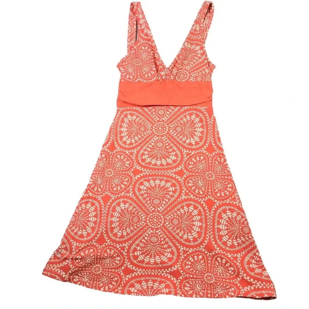 Patagonia Hawaiian Sundress Women's XS Coral Halter Top Floral‎ Tropical Midi